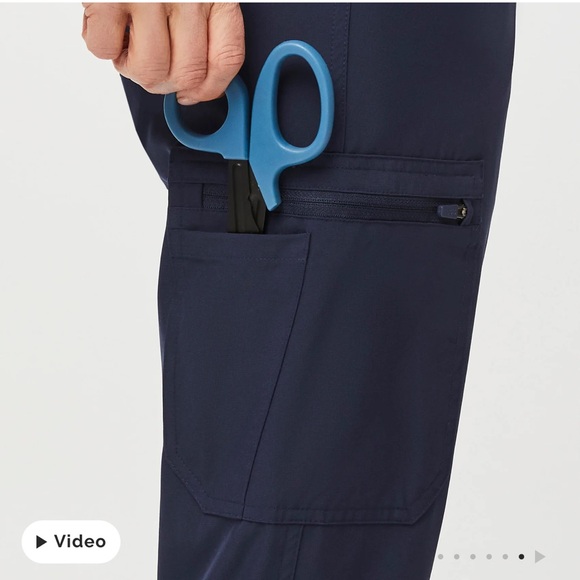 Figs Yola FREEx Lined Scrub Pants Womens XXL High Waist W23SW2007 Navy Blue - Picture 6 of 9